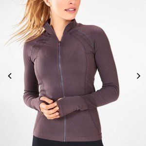 NWT Fabletics Delta Seamless Grey Zip Up